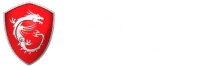 white msi logo with the red and white emblem